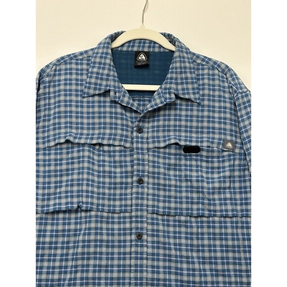 Vintage Nike ACG Dri Fit Shirt Mens Large Blue Plaid All Condition Gear - Picture 3 of 16